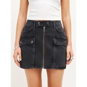 Reformation 'Marcus' Black Denim Mini Skirt Size 28